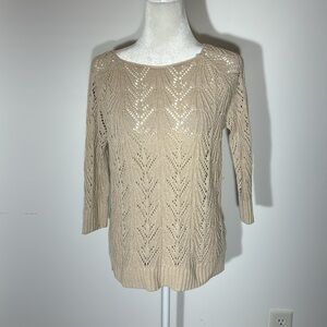 St John’s Bay Crochet Crew Neck Sweater - Small